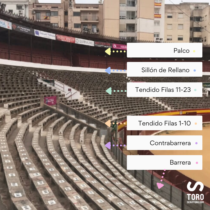Plano de asientos en la Plaza de toros de Castellón