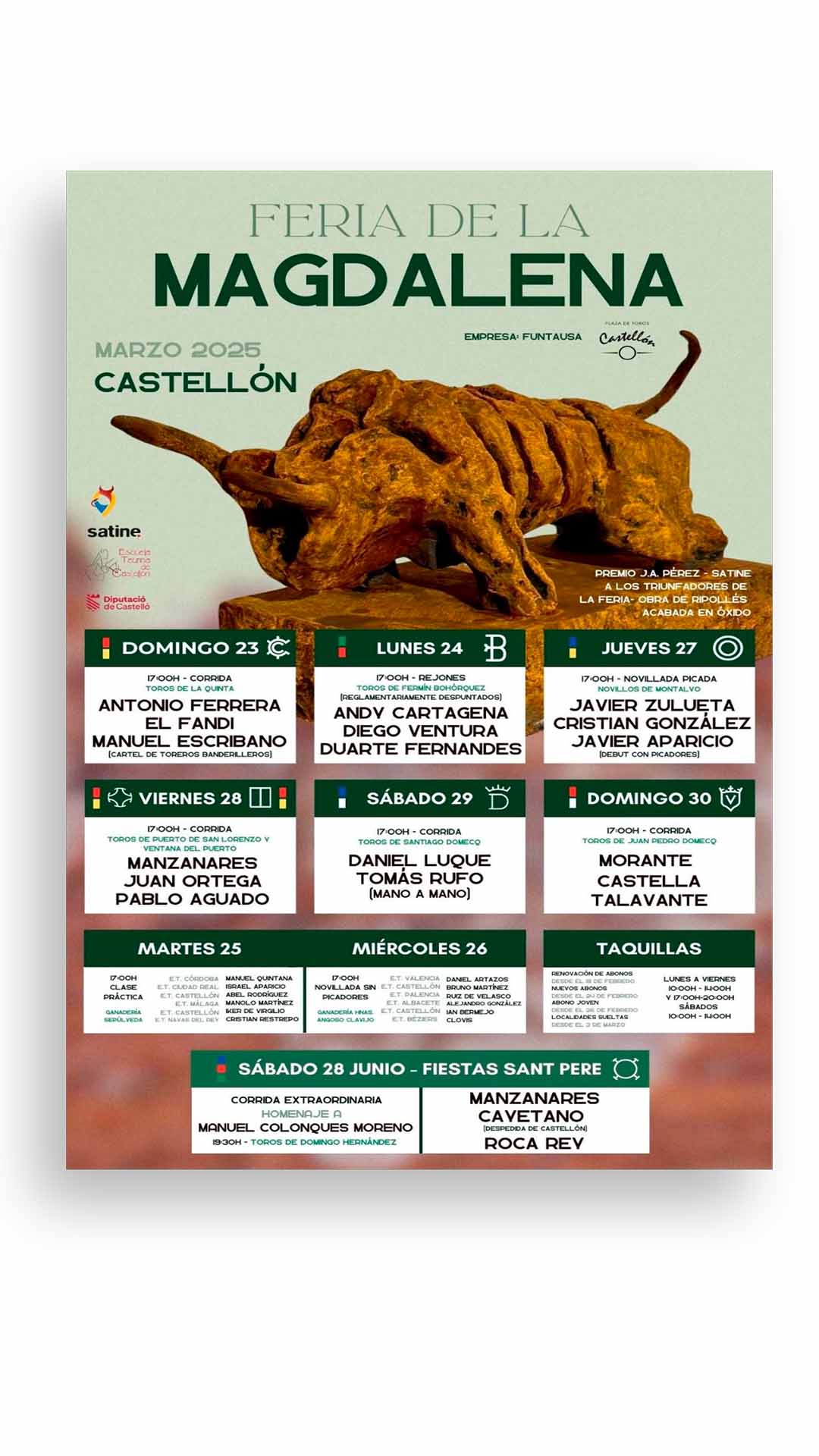 Bullfighting poster Castellón 2024